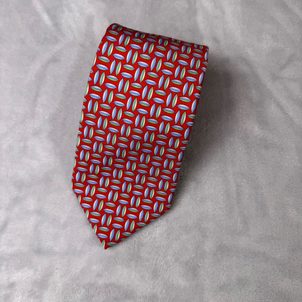 Brooks Brothers Silk Tie Men's Red Geometric Pattern Formal Business Accessory